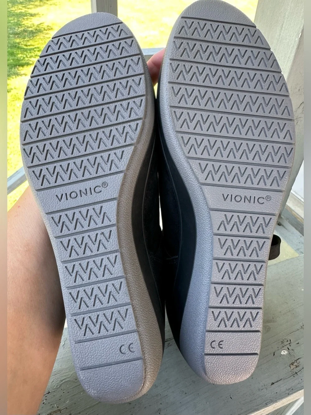 VIONIC 11 Ellery Ankle Strap Up Black Nubuck Leather Wedge